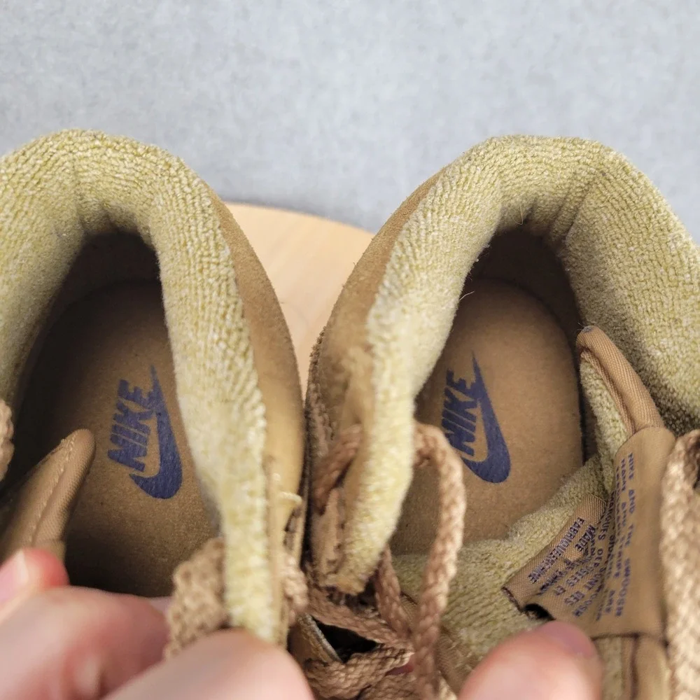 Nike Dunk Sky High Women 6.5 Khaki Suede Hidden Wedge Sneakers 528899-201